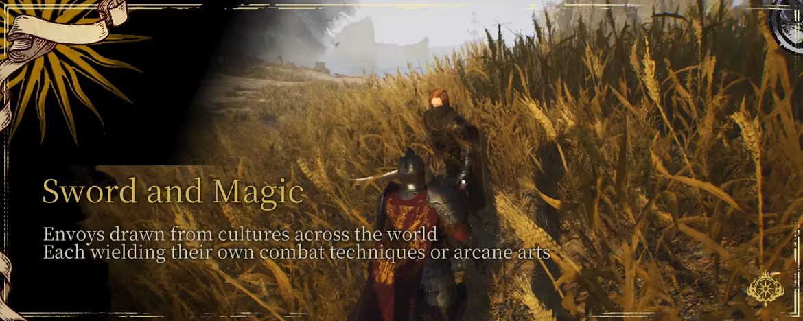 Sword and Magic: official feature card showing a character in tall grass.